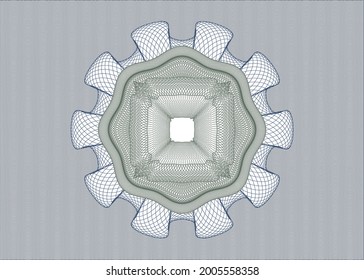 Blue and green rosette. Linear Illustration. Vector, Detailed. 