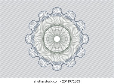 Rosette azul y verde. Ilustración lineal. Vector, Detallado. 
