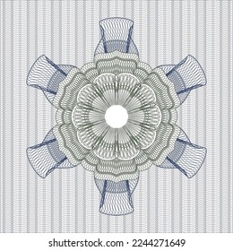 Blue and green rosette. Linear Illustration. Vector, Detailed. 