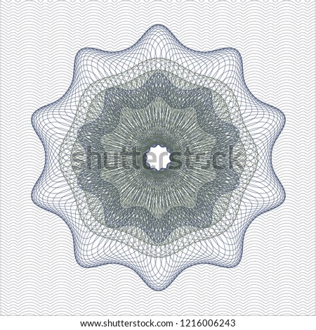 Blue and green rosette. Linear Illustration.