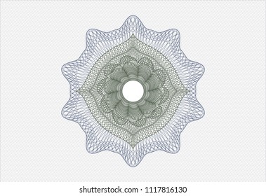 Blue and green rosette (money style emblem)