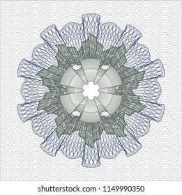 Blue and green rosette (money style emblem)
