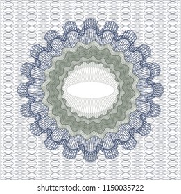 Blue and green rosette (money style emblem)