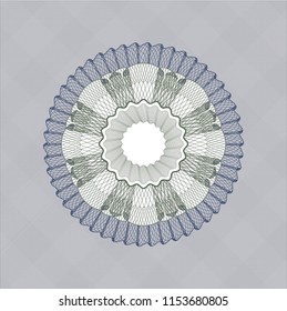 Blue and green rosette (money style emblem)