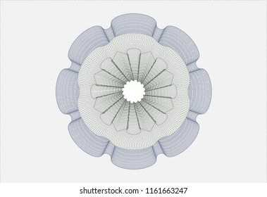 Blue and green rosette or money style emblem