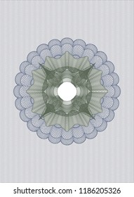 Blue and green rosette (money style emblem)