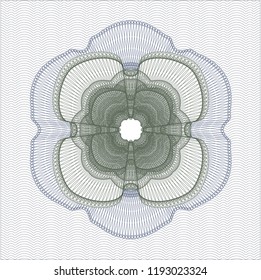 Blue and green rosette (money style emblem)