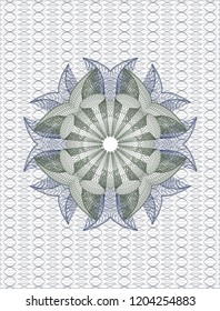 Blue and green rosette (money style emblem)