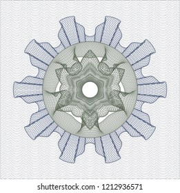 Blue and green rosette (money style emblem)