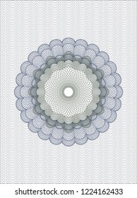 Blue and green rosette or money style emblem