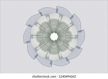 Blue and green rosette or money style emblem