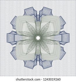 Blue and green rosette (money style emblem)