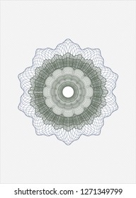Blue and green rosette (money style emblem)