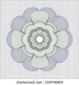 Blue and green rosette or money style emblem