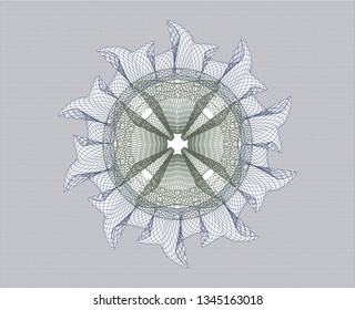 Blue and green rosette (money style emblem)