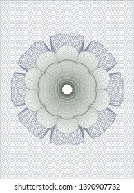 Blue and green rosette (money style emblem). Vector Illustration. Detailed.