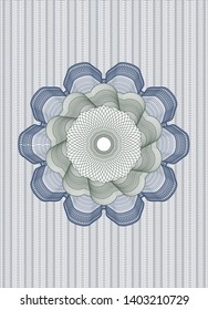 Blue and green rosette or money style emblem. Vector Illustration. Detailed.