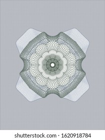 Blue and green rosette (money style emblem). Vector Illustration. Detailed.
