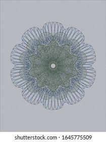 Blue and green rosette (money style emblem). Vector Illustration. Detailed.