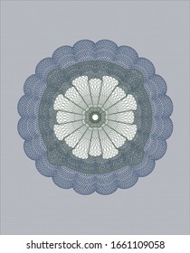 Blue and green rosette (money style emblem). Vector Illustration. Detailed.