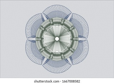 Blue and green rosette (money style emblem). Vector Illustration. Detailed.