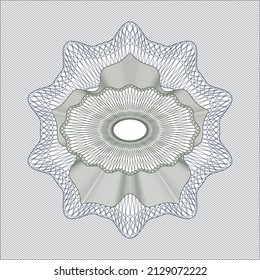 Blaue und grüne Rosette (Geldstil). Vektorgrafik. Detaillierte Angaben. 