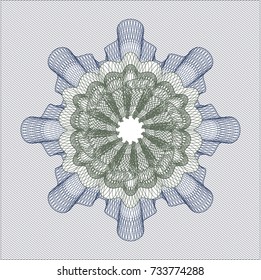 Blue and green rosette (money style emblem)