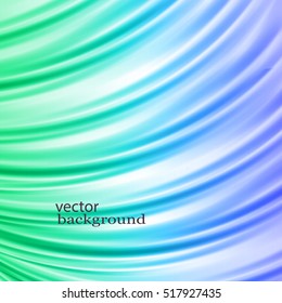 Blue and green satin.Drape the background.Mesh Vector Illustration