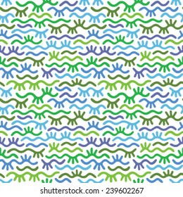 blue and green seamless background with waves