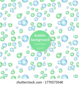 Blue and green seamless bubble background. Vector illustration.