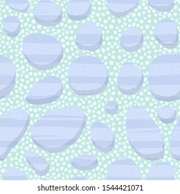 blue green seamless pattern in pastel colors with holes and stripes drawn by hand