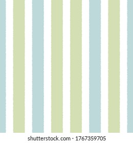 Patrón rayado vertical sin costuras azul y verde, ilustración vectorial. Patrón inmaculado con líneas de color pastel sobre fondo blanco. Resumen de fondo geométrico de los niños