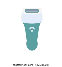Blue and green shaver Flat vector isolated illustration