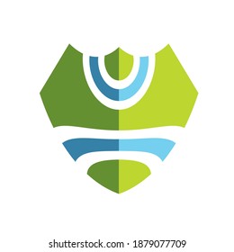 icono de vector de protección azul y verde aislado en blanco