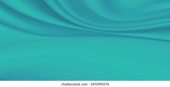 Diseño de fondo de seda verde azul para publicidad de productos para catálogo.  Fondo de tejido con espacio para texto o productos. Suave, suave 
 y vectorial de textura satinada de lujo.espacio de copia.
