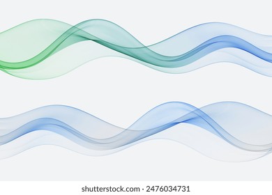 Blue and green smoky wave,abstract wave flow