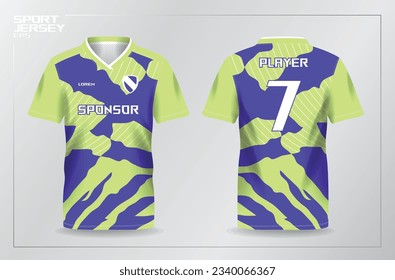 blue green sport jersey for football and soccer shirt template