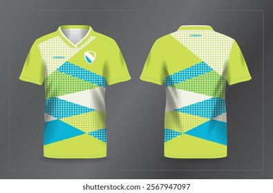 blue and green sport jersey for football and soccer shirt template