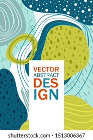 Blue and green spots in a vertical rectangle. Vector illustration.