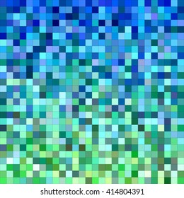 Blue and green square mosaic vector background design