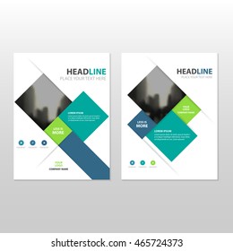 Blue Green Square Vector Annual Report Leaflet Brochure Flyer Template Design, Book Cover Layout Design, Abstract Business Presentation Template, A4 Size Design