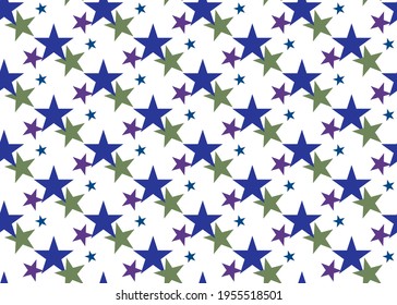 Blue and green stars. Seamless background for design.