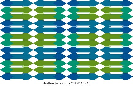 blue and green striped background, arrow diamond set of geometric patterns, 70's year themes vintage blue green strip repeat pattern, replete image design for fabric pattern or wallpaper