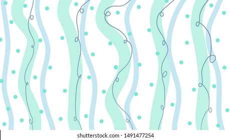 Blue green stripes with polka dot background. illustration vector wallpaper for template, banner social media advertising. Pastel modern geometric style.
