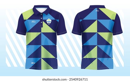 blue and green sublimation shirt for polo sport jersey template