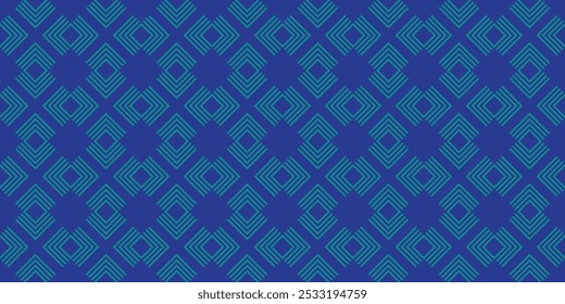 Patrón geométrico sin fisuras de línea fina azul y verde. Diseño de la boda del fondo.