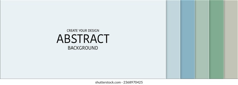 blue and green tone, 3d layer paper cut vector Illustration abstract horizontal background