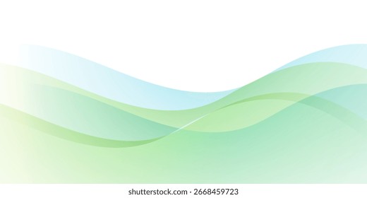 Blue and green transparent wave flow. EPS 10 vector 