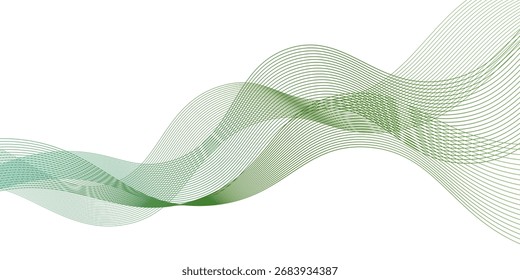 Flujo de onda transparente azul y verde.