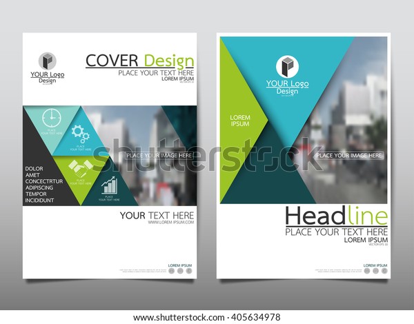 Blue Green Triangle Annual Report Brochure Stock Vector (Royalty Free ...